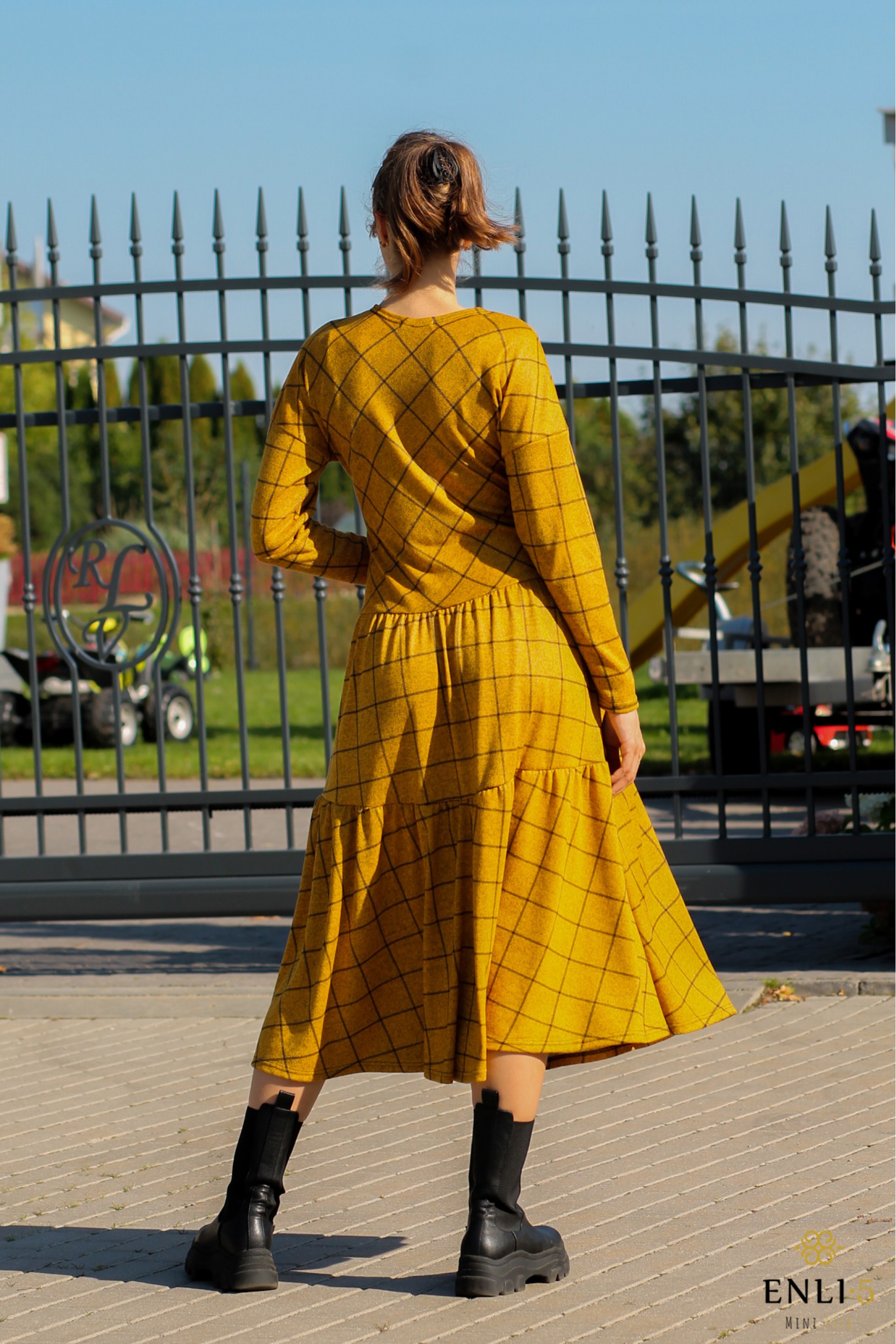 Geltona languota suknelė BRIGITA